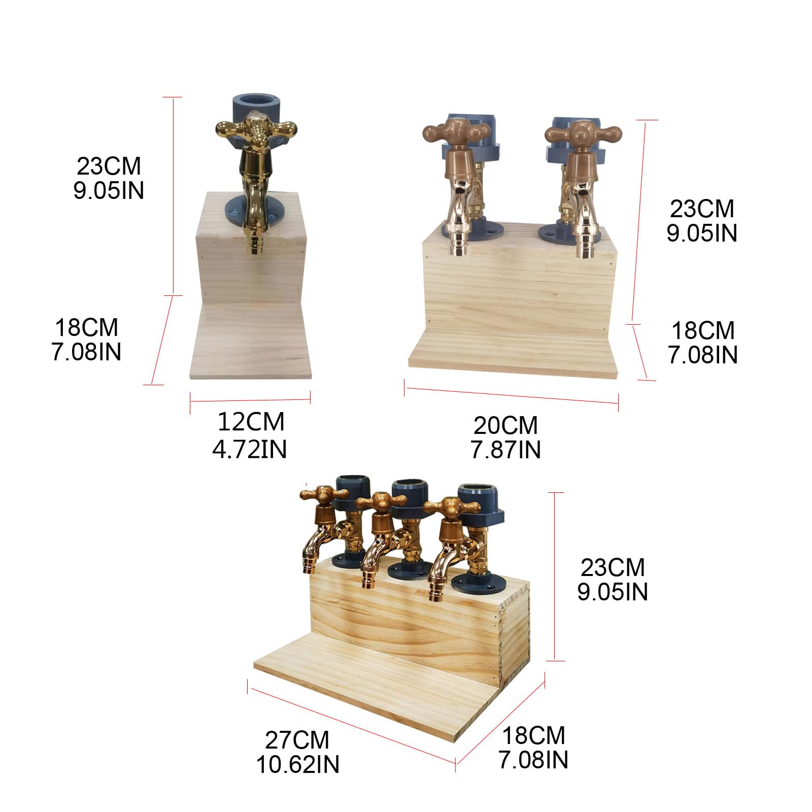 Wood Liquor Dispenser 1-3 Head Cocktails Wine Drink For Father Day Holiday Gift Liquor Beverage Dispenser Dispenser Faucet For Bottle For Home Bar Liquor Dispenser Wood For Home Bar