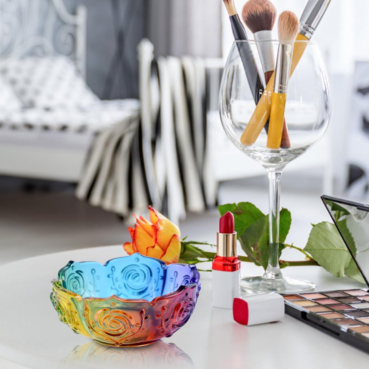 EXCEART Epoxy Mold for Resin Casting | Flower Molds for DIY Trinket Bowl | Tealight Holder Mould Jewelry Tray Mould Silicone