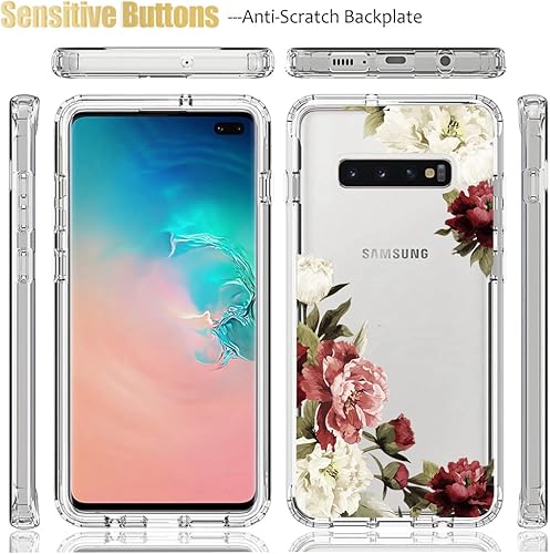 Miniatura 5 de Funda para Galaxy S10 PlusSamsung S10+ SM-G975U con protector de pantalla de vidrio templado, funda protectora de cuerpo completo con bonito patrón