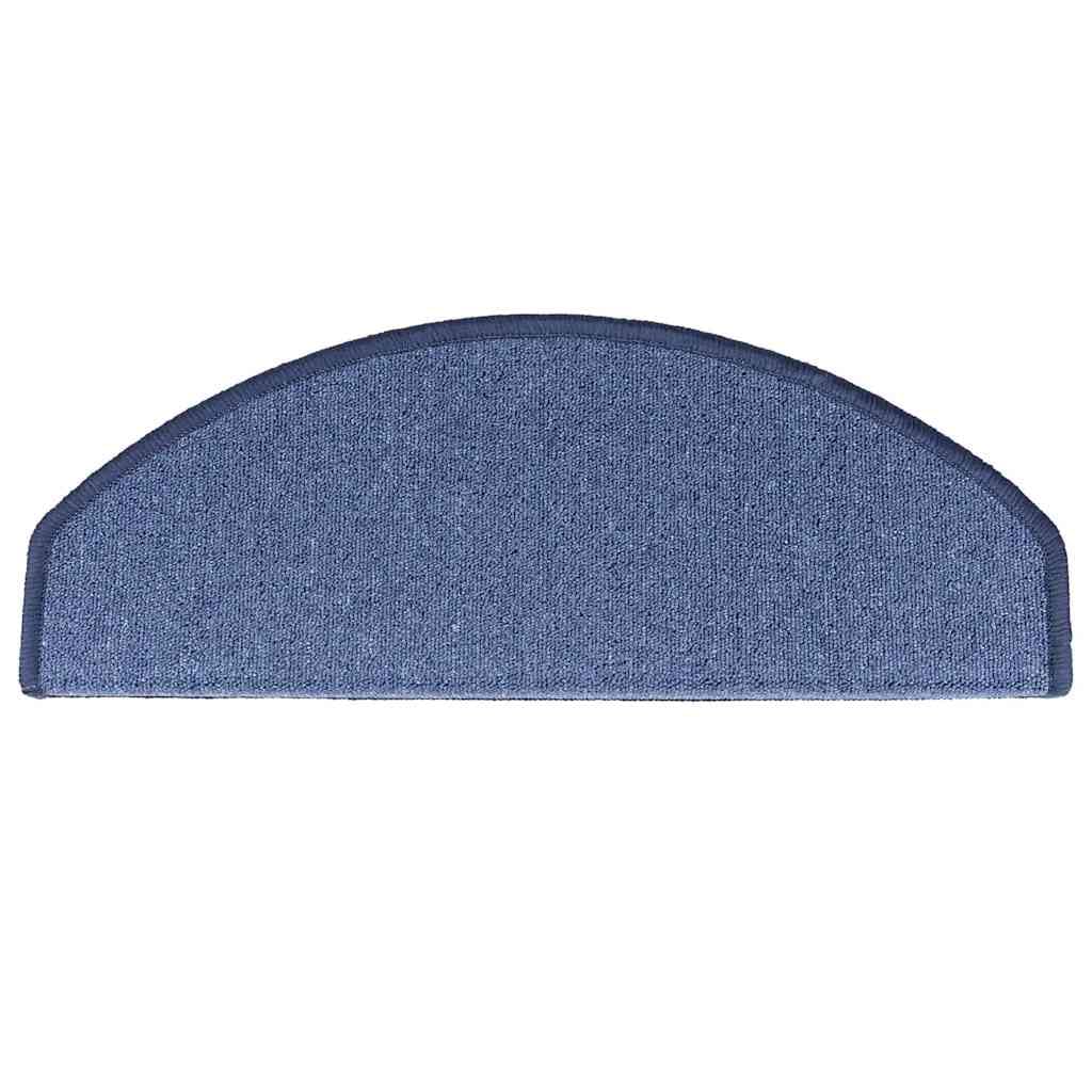 15 pcs Tapis d'escalier 65x24x4 cm Bleu