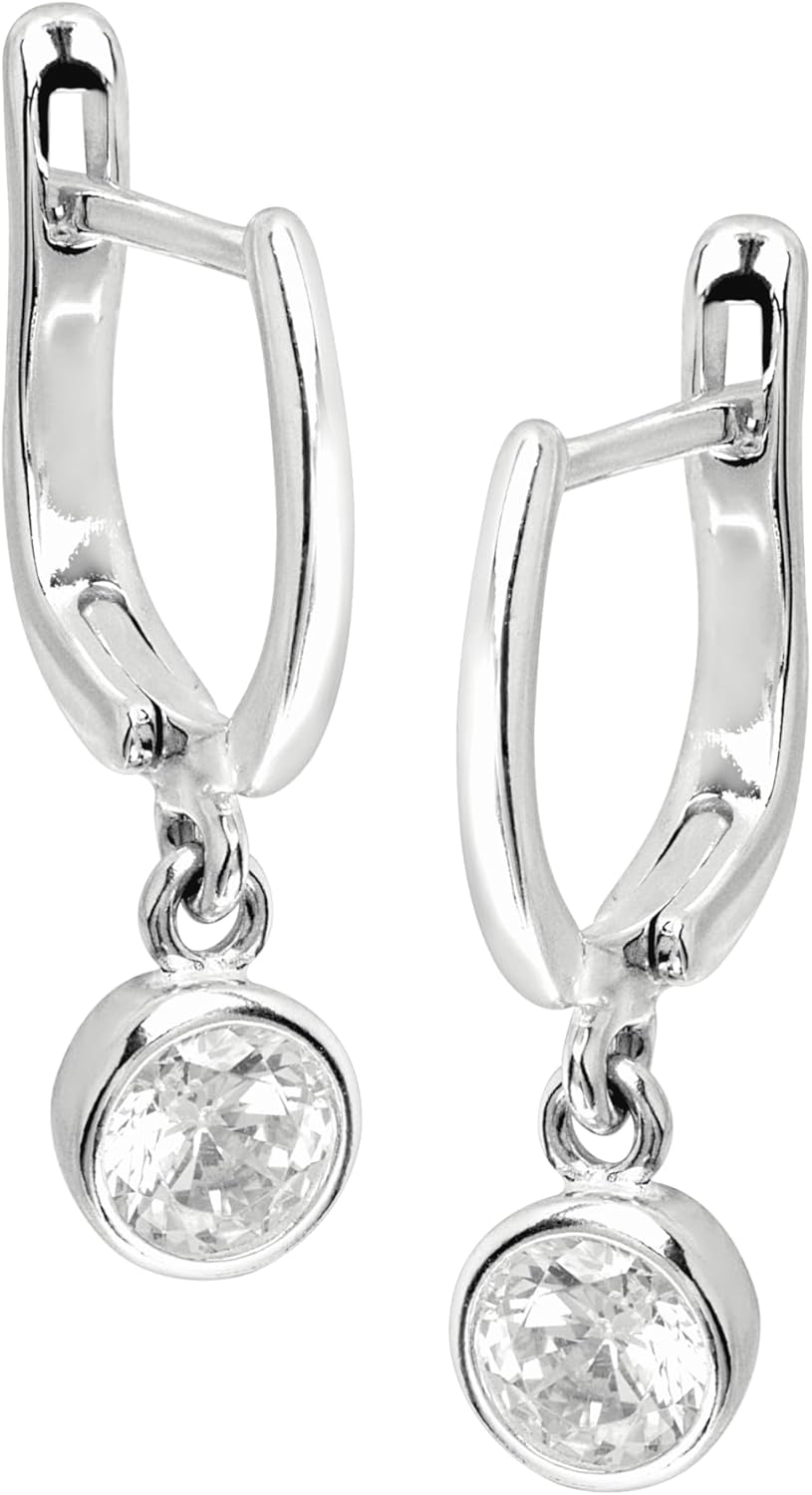 Silpada 'in the Loop' Huggie Hoop Earrings with Cubic Zirconias in Sterling Silver - Image 2