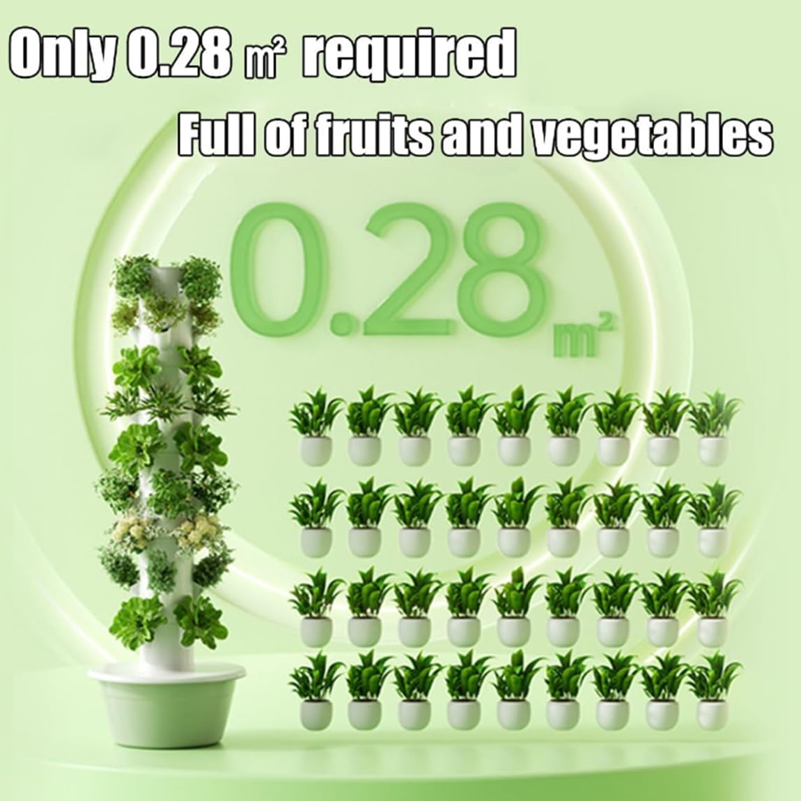 Huerto Inteligente hidropónico para Interiores y Exteriores con Torre para Hierbas, Frutas y Verduras, 5/7/9 Capas, Kit de Cultivo aeropónico Vertical con Temporizador Inteligente,20holes