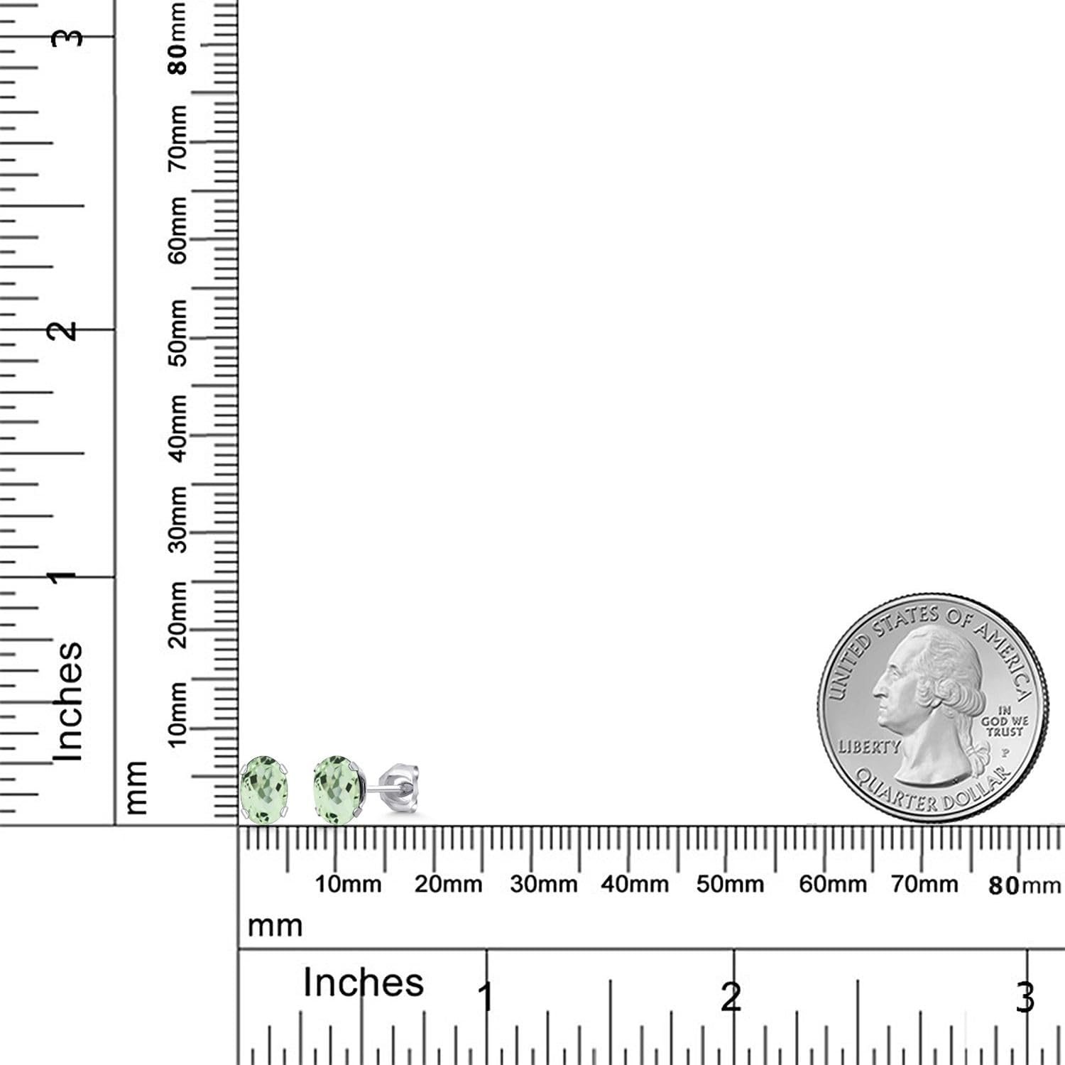 Gem Stone King Oval 7X5MM Gemstone Birthstone Stud Earrings For Women Men