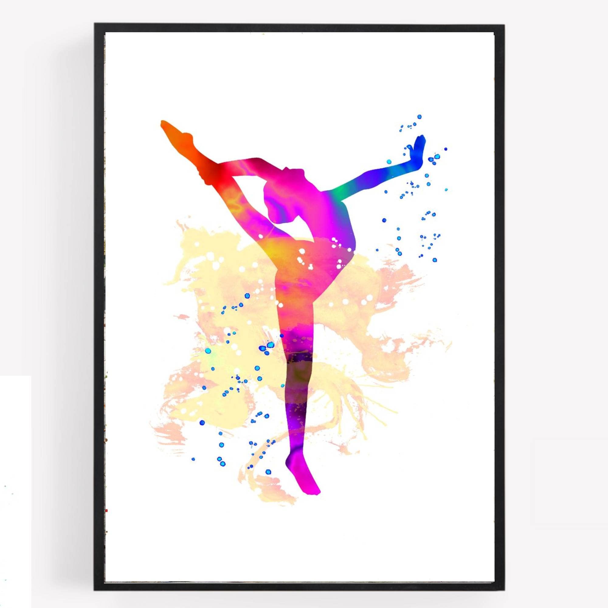 Gfc Multi Gymnast Gymnastics Print Picture Poster Dance Modern Coloured Home Decor A4 Unframed