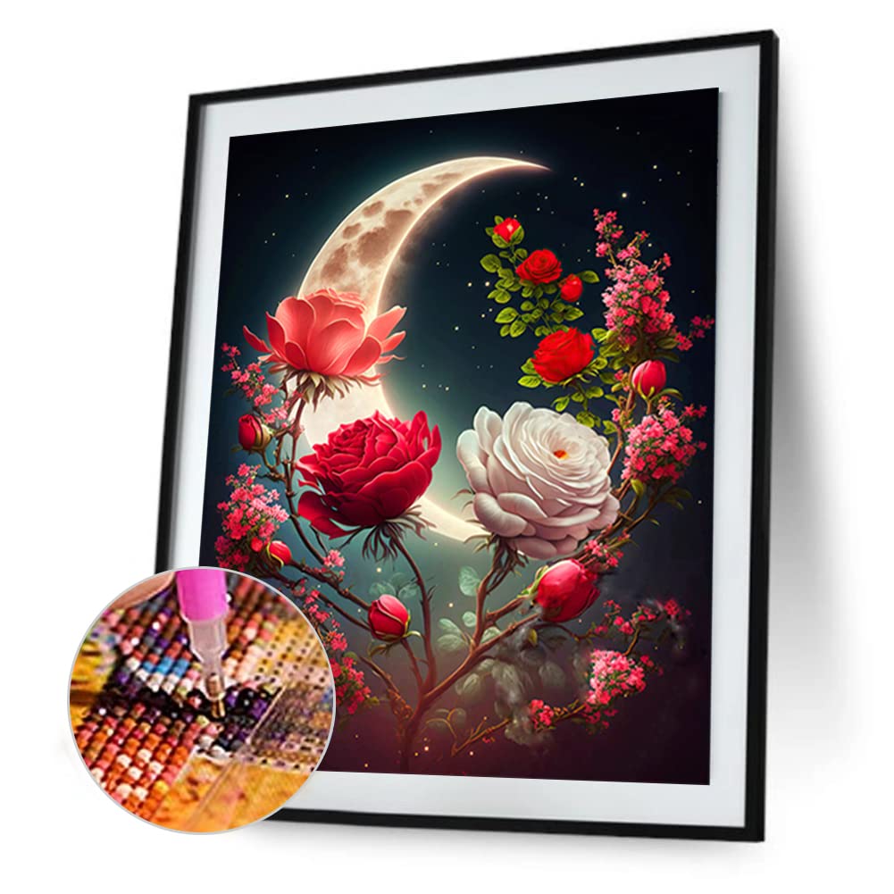 Demiawaking 5D DIY Rosen Diamond Malerei Set – Strass-Stickerei Auf Leinwand 30x56 Cm, Selbst Gestalten