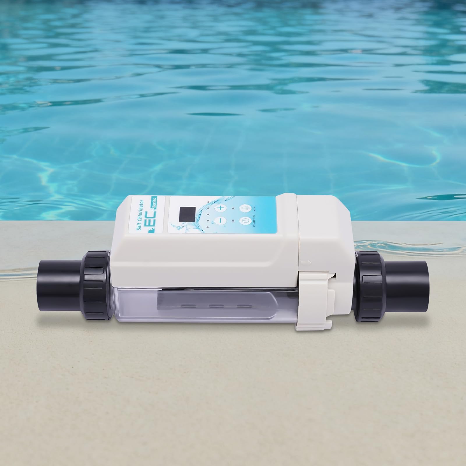 Cloratore per acqua salata, 8 G/H, cloratore per piscina autopulente, sale per piscina, cloro, salinità 2700 – 4500 PPM, sistema di acqua salata trasparente può essere utilizzato per piscine da 50 m³