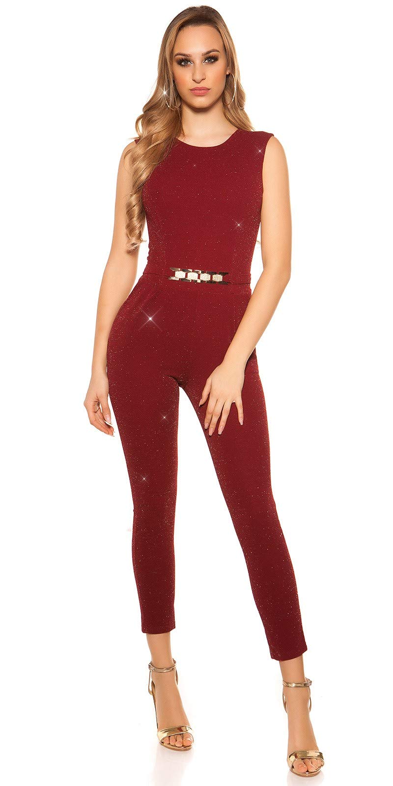 Koucla Damen Overall Jumpsuit Playsuit mit Schnalle