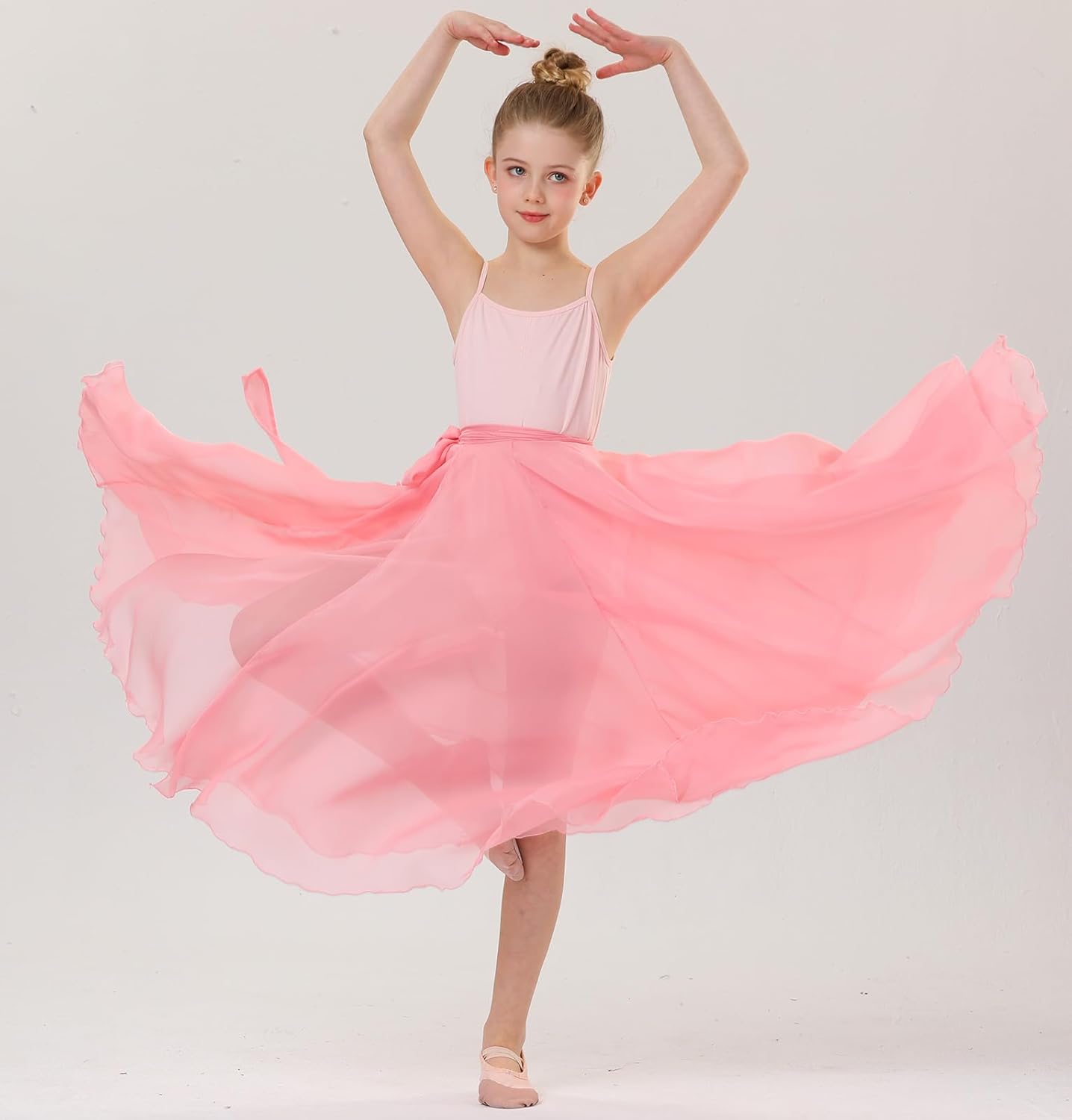ORIDOOR 720 Degrees Tencel Wrap Dress Gradual Color Tencel Ballet Modern Dance Girl Performing Practice Skirt