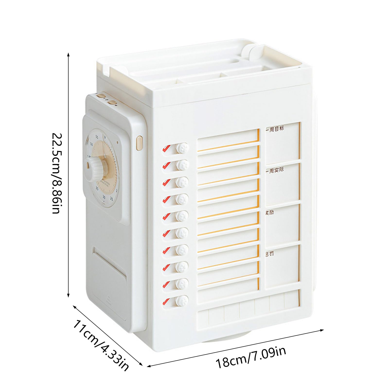Organizzatori da scrivania con timer, portapenne, portapenne, portapenne, rotante, per scuola, ufficio e casa, con timer visivo e matita rotante
