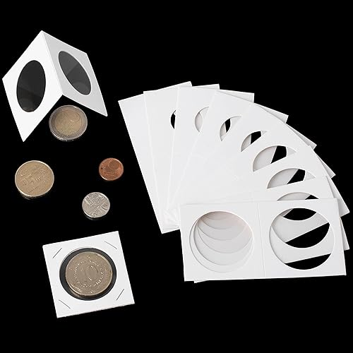 Miniatura 4 de 450 piezas de monedas en 9 tamaños de cartón, bolsillos de 2 x 2 pulgadas, suministros para colección de monedas, álbum de exhibición, libro de