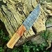 Grace Knives Hunting Handmade Damascus Steel Knife Fixed Blade Bowie Knife 9 Inches with Leather Sheath G-127 OW