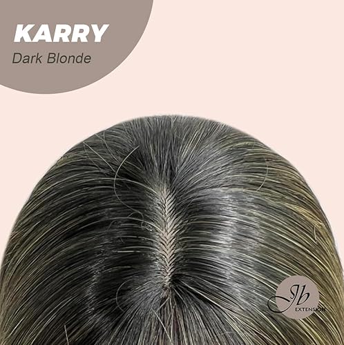 Miniatura 6 de Peluca corta estilo Bob con flequillo KARRY rubio oscuro con raíces oscuras, bicolor, lacio, sin pegamento, para fiesta, Halloween, pelucas para