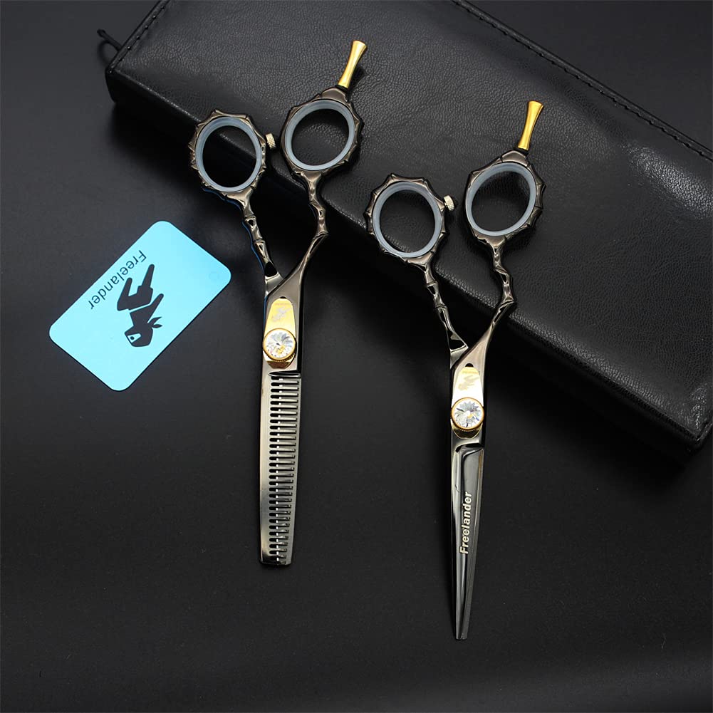 Ciseaux À Couper Les Cheveux De La Main Gauche De 5,5 Pouces, Ciseaux De Cheveux Professionnels Et Ciseaux À Ciseaux pour Cheveux, pour Coiffeur, Salon, Maison, Légère Et Nette,Noir