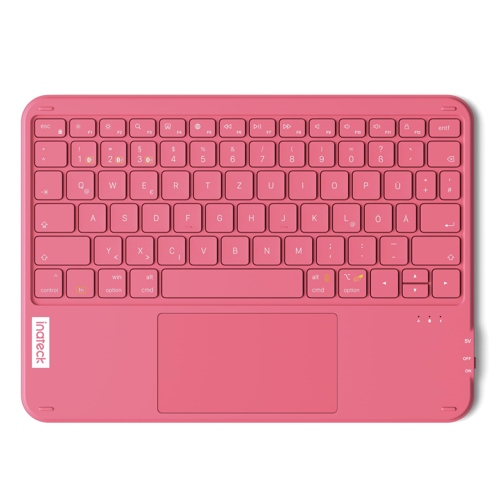 Inateck ultradünne Tablet-Tastatur mit Touchpad, 3 Bluetooth-Kanäle