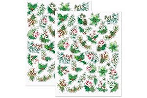 Current Sparkle Holly and Pine Christmas Sticker Stationery