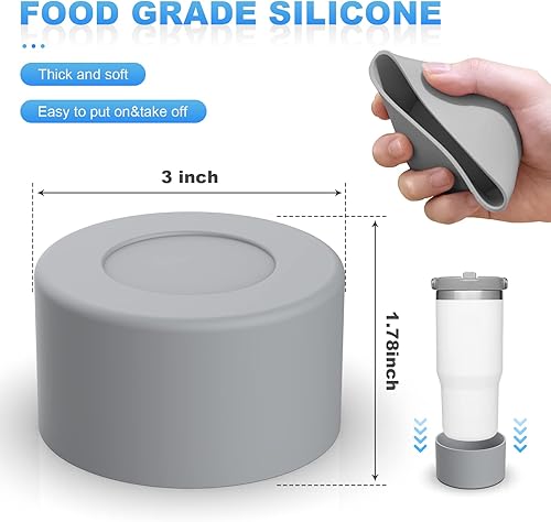 Miniatura 3 de Bota de silicona para parachoques de 2 piezas para Stanley Quencher H2.0 de 40 onzas, 30 onzas y vasos IceFlow de 20 onzas y 30 onzas, funda