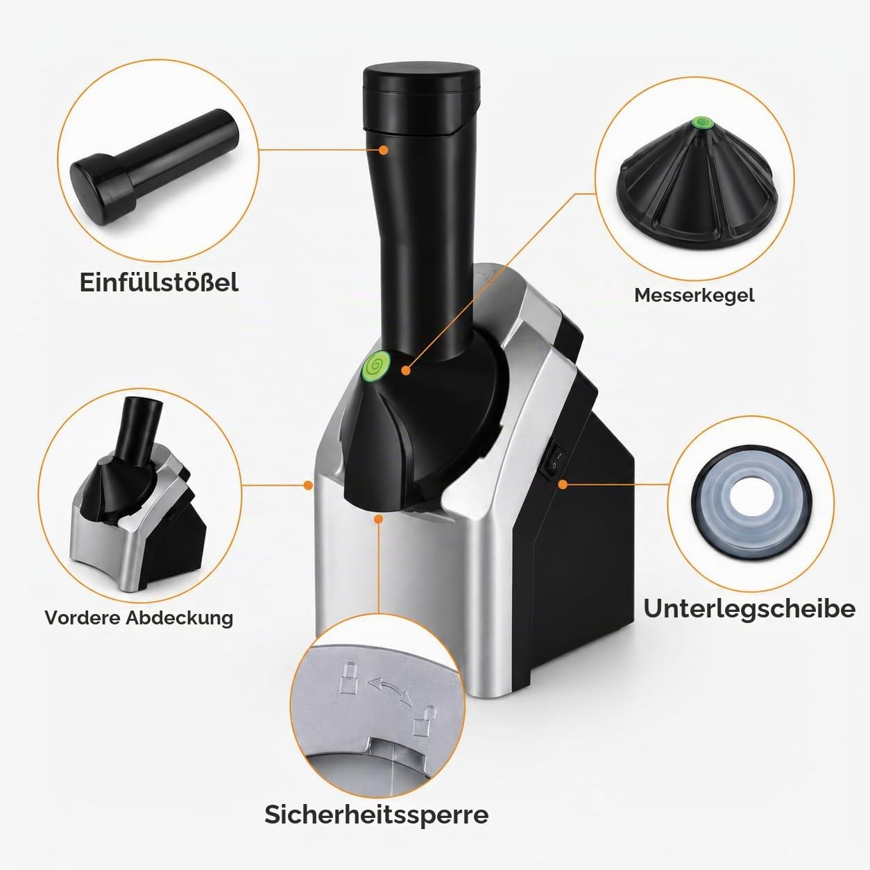 Fruit Soft Serve Ice Cream Maker, Home Frozen Dessert Machine For Sherbet, Sorbet, Fruit Ice Cream And Frozen Yoghurt