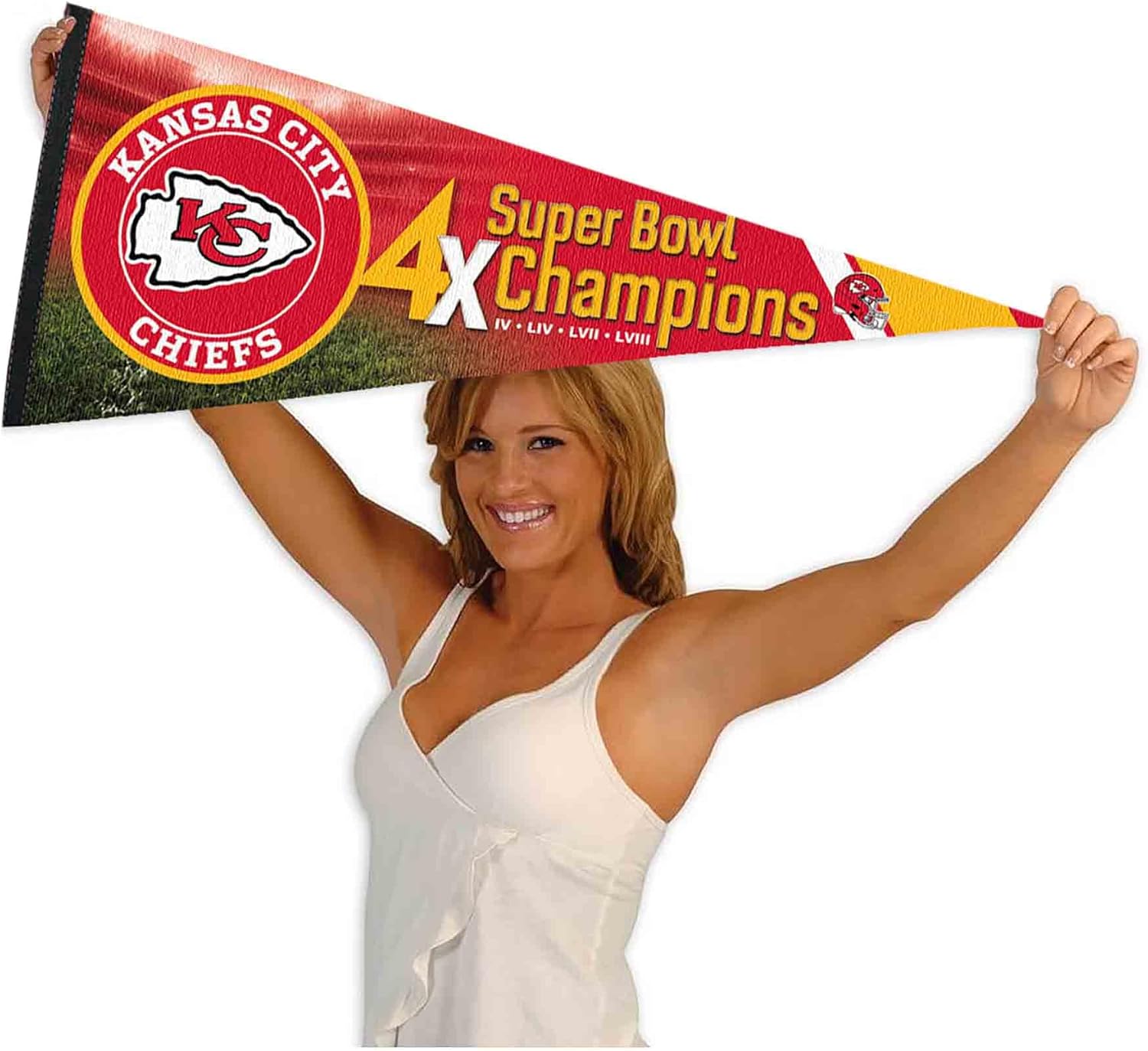 Chiefs Super Bowl 2024 and 4 Time Champions Full Size Large Pennant - Image 4
