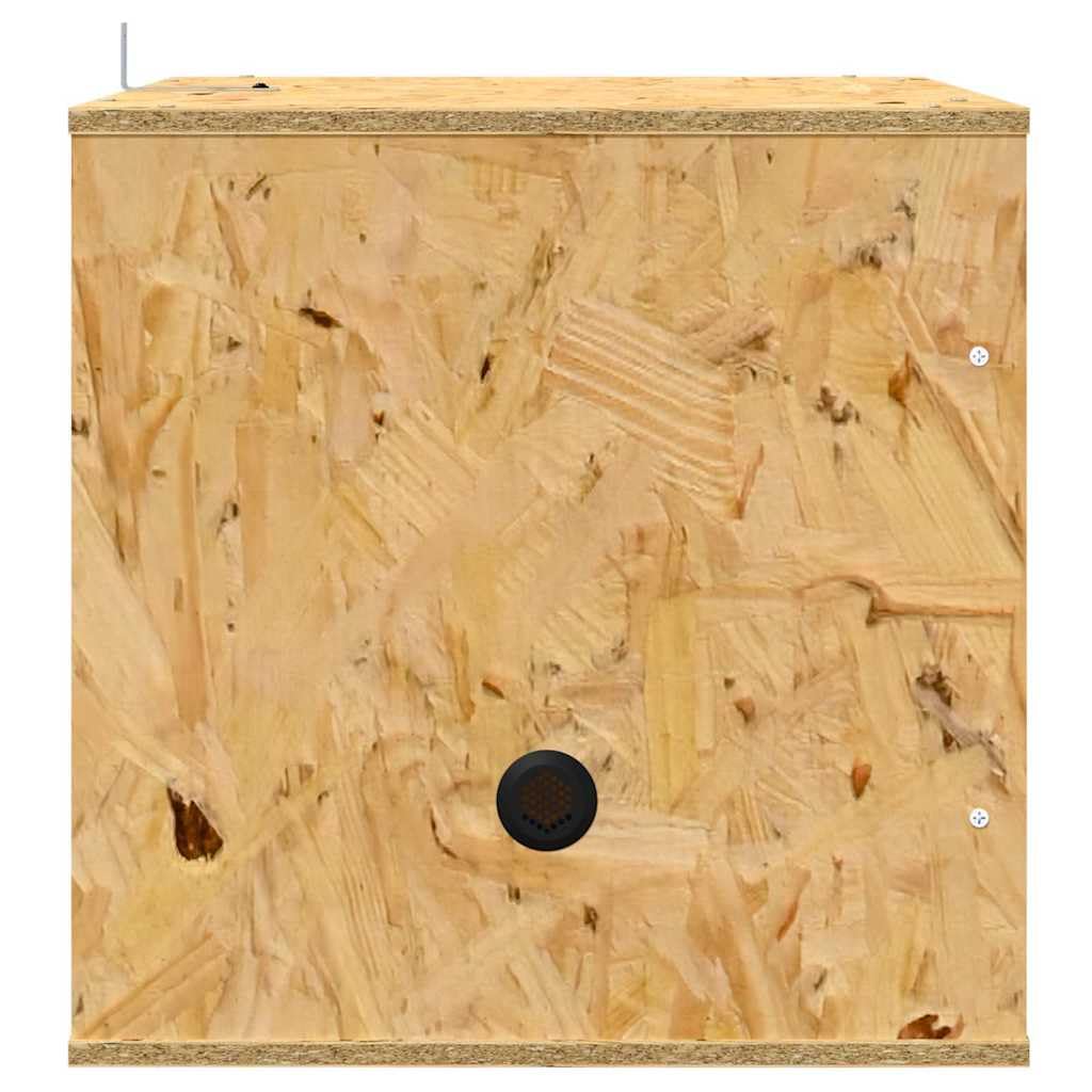 Terrario marrón 40 x 40 x 40 cm OSB con termómetro, casa de reptiles y recinto de vivario, caja de cristal con ventilación, versátil para terrarios del desierto y selva tropical, ideal para