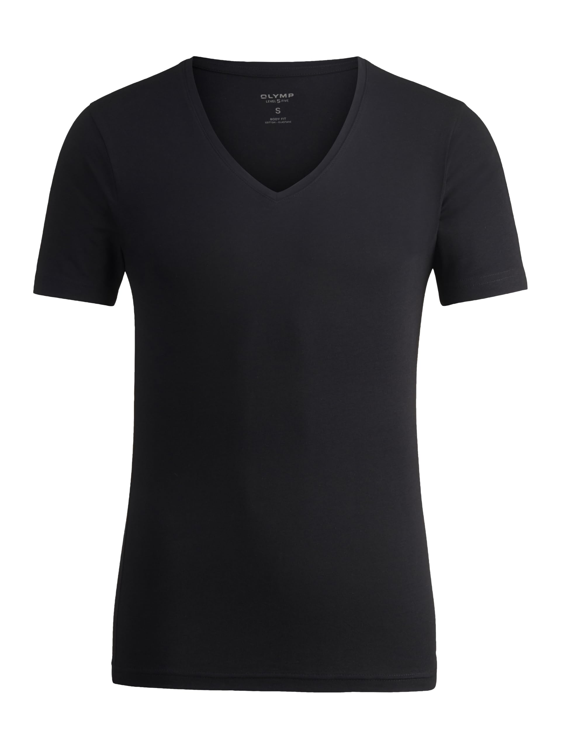 T-shirt Homme OLYMP Level Five - Coupe Ajustée - Col V - 94% Coton, 6% élasthanne