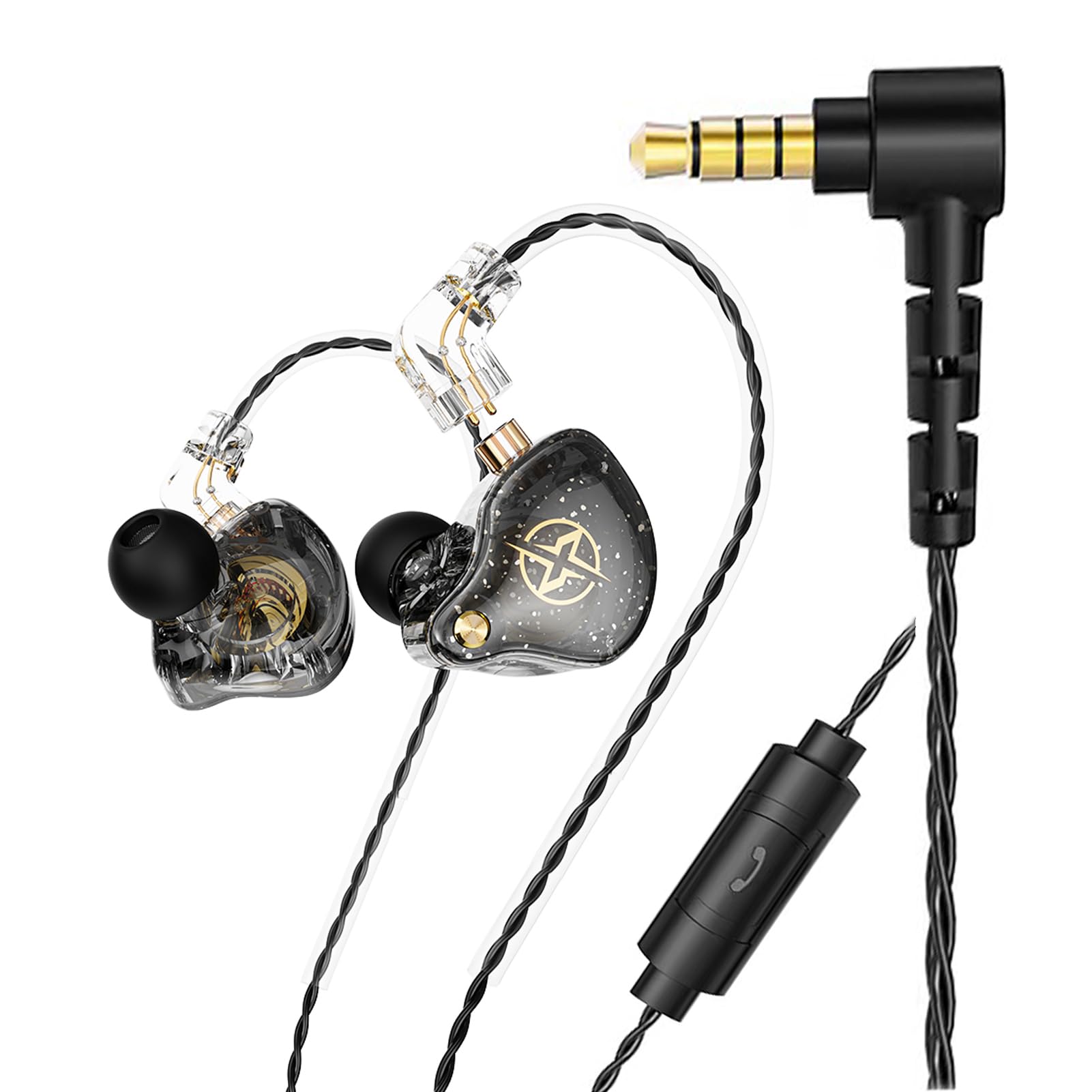 FEDAI DX2 in Ear Monitor Headphones, HiFi Stereo IEM Earphones, Noise Isolating Professional Earbuds,Dynamic Dual Driver Wired Earbuds with Detachable