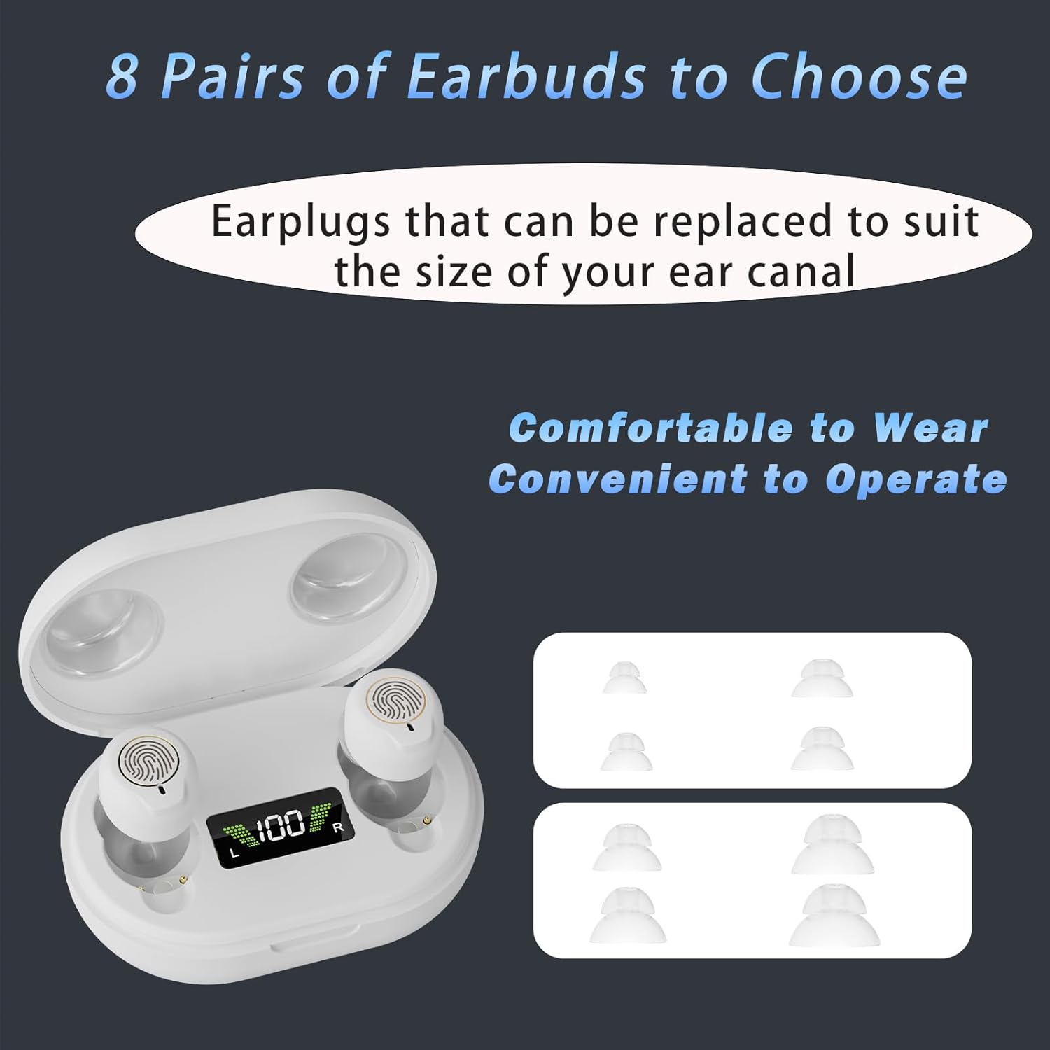 Rechargeable Hearing Aids for Seniors with Noise Reduction | OTC Hearing Aids for People with Mild Moderate Severe Hearing Loss| Automatic Noise Cancelling Comfortable Design and Wear - White