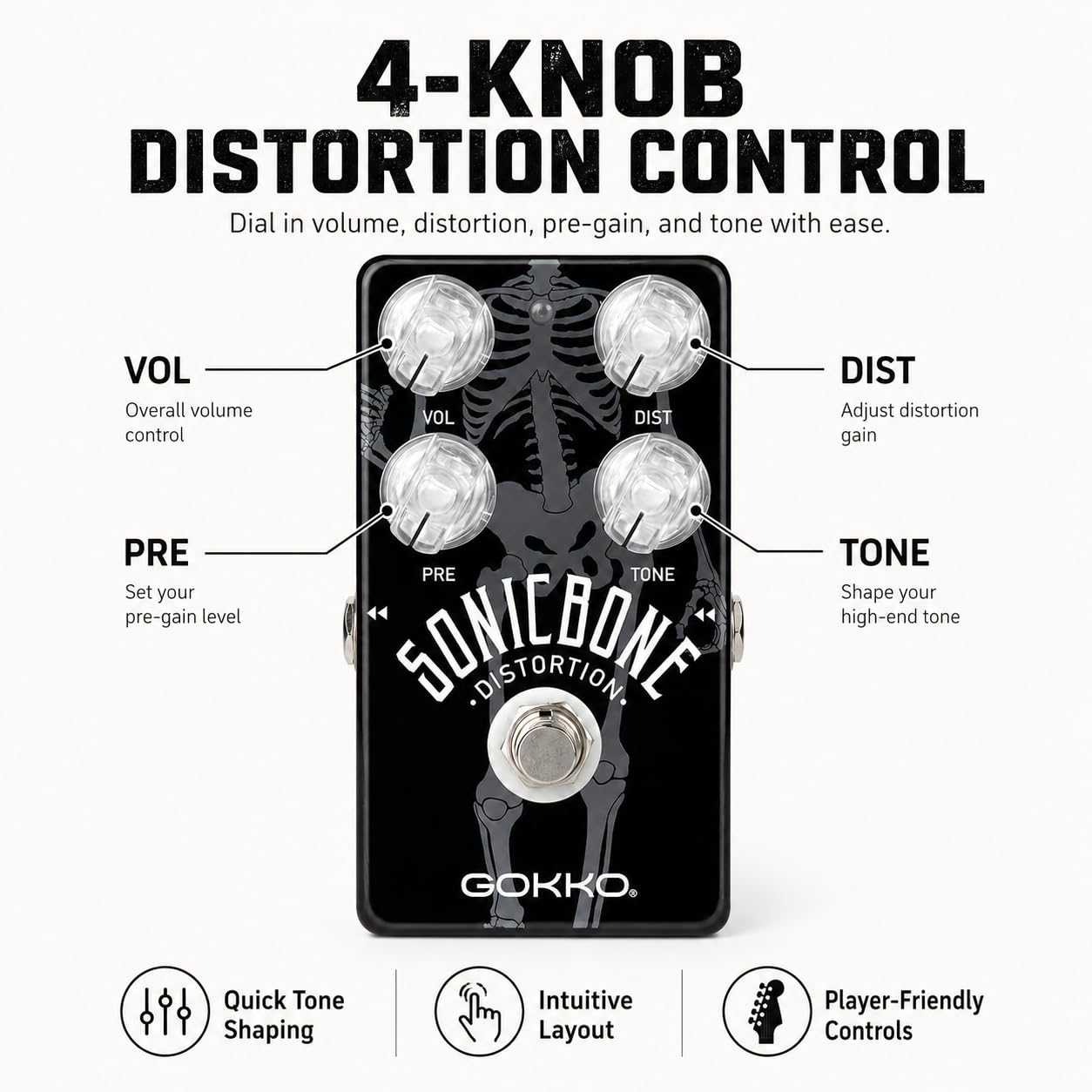 Amazon.com: GOKKO SONICBONE DISTORTION GK-21 - British High - Gain