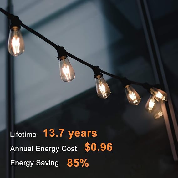TJOY LED Edison Light Bulbs, E26 Dimmable Vintage Bulb, 8W  60W Equivalent