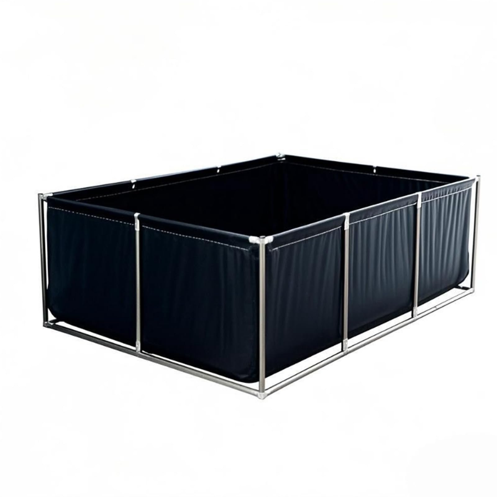 Hggdsac Canvas Fish Pond with Stand, Aquaculture Water Tank Cistern, Large Temporary Holding Tank with Drain Valve, for Outdoor Aquaculture Temporary Fish Shelter for Garden black 1 * 1 * 0.6M