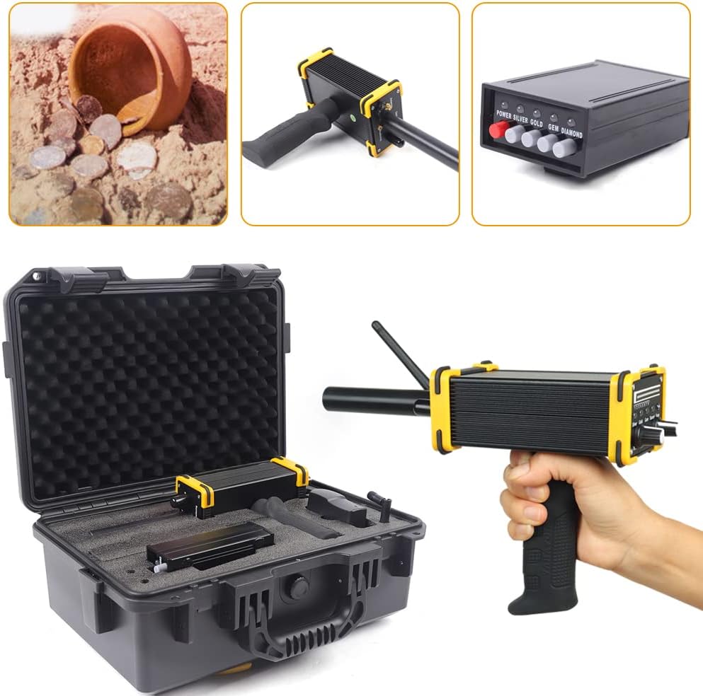 GR-100 Long Range Mini Metal Detector Mini Long Range King Detector Series for Gold Gem Minerals Black