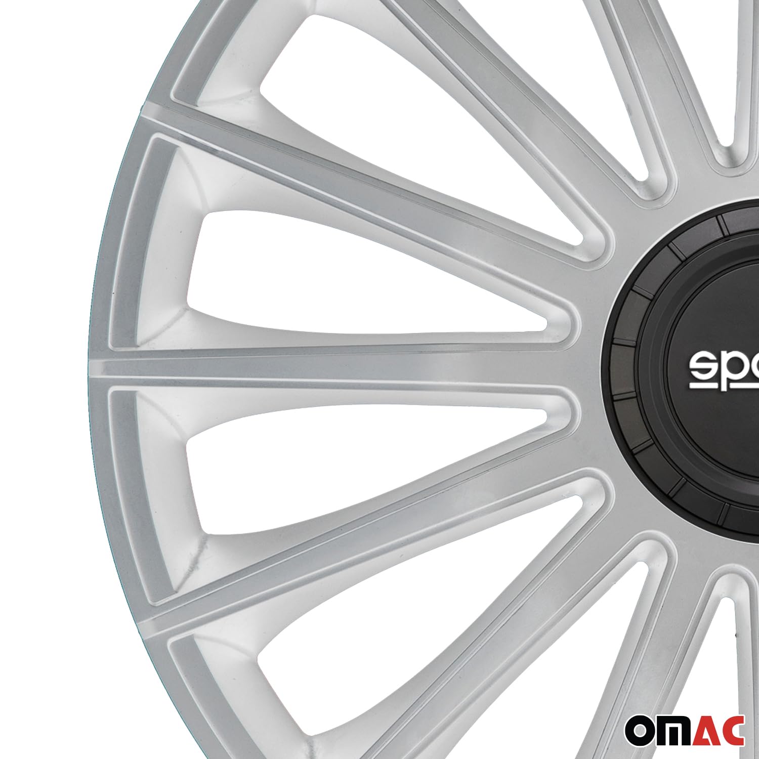 Sparco Spc1493Sv Set Copricerchi 4 Pezzi Treviso 14 Pollici Argento, Silver, Set Di 4