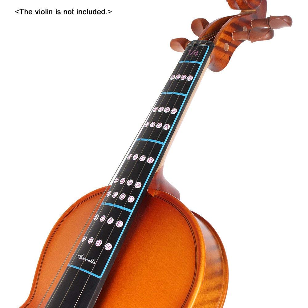 Violin Finger Guide 1/4 Full Size Violin Fingerboard Sticker Fret Position Indicator, Fiddle Fingerboard Intonation Chart Stickers Fingering Label 3