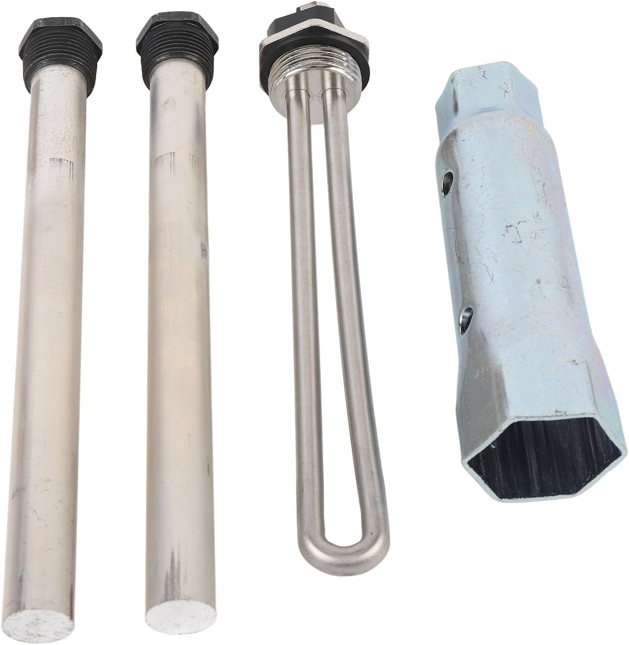 4Pcs RV Water Heater Kit with Wrench Socket and Anode Rods 520900, SW6DE, SW10DE Compatibility for Efficient Heating