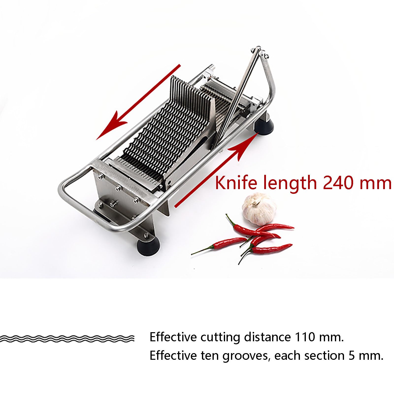 Tritatutto Manuale per Peperoni Rossi, Utensile da Taglio Specifico per Peperoncino, Tritatutto Multifunzionale per Verdure, per Cucina di Casa e Ristorante.