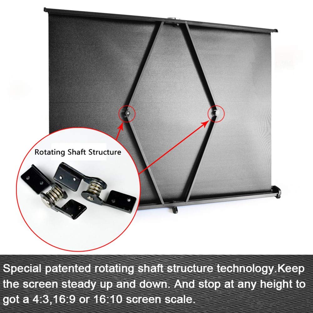 Écran de projection portable 4:3 de 101,6 cm pour projecteur DLP