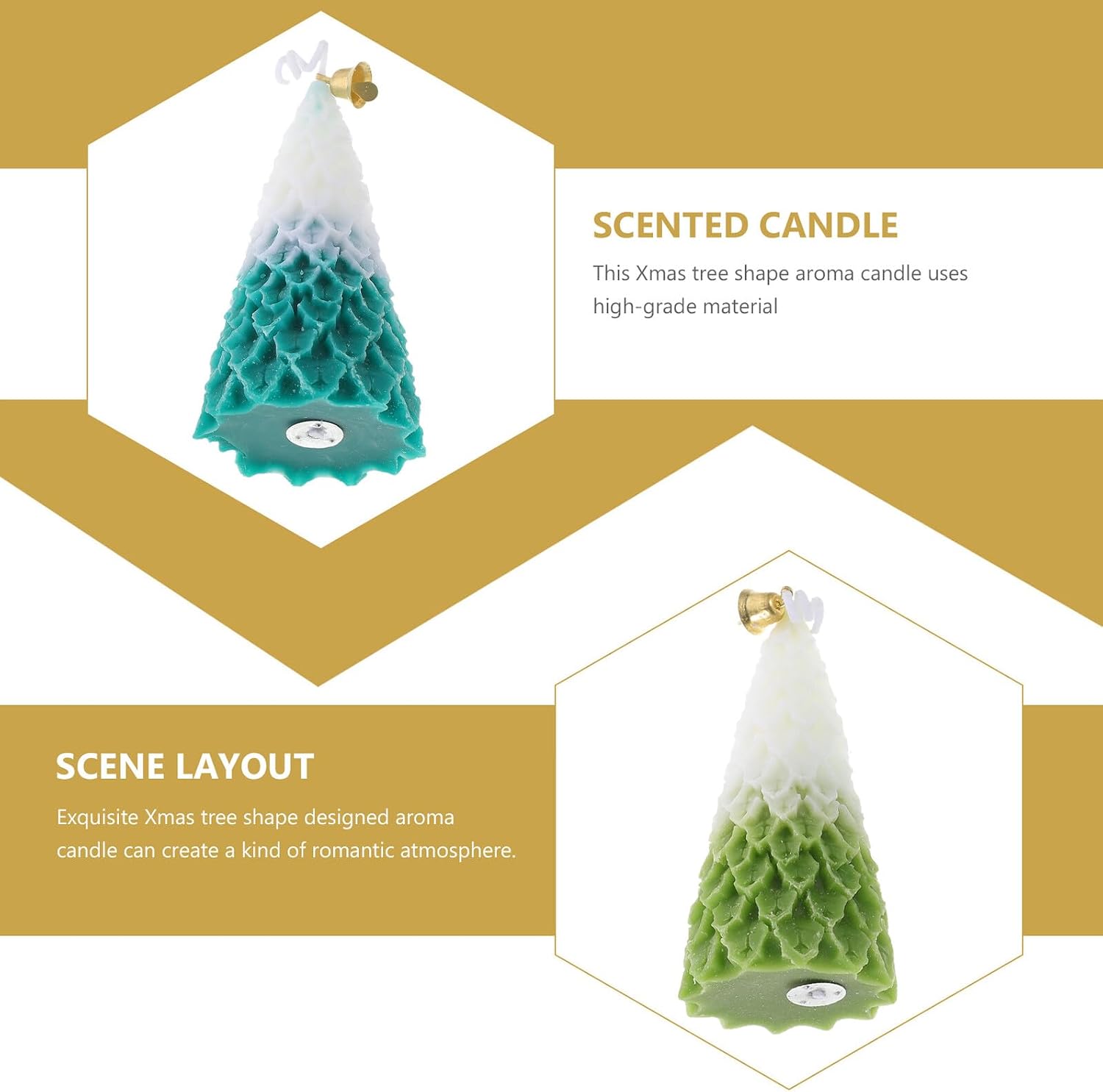2pcs Christmas Tree Scented Candle Xmas Paraffin Decor for Festivals