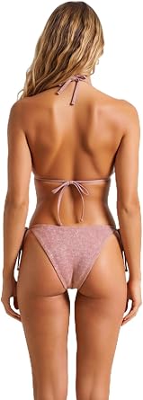 Kad n Bikini Tak m  Simli  gen Kap Tokal  Normal Bel Slip Alt Ayarlanabilir Ask l   rme Kuma