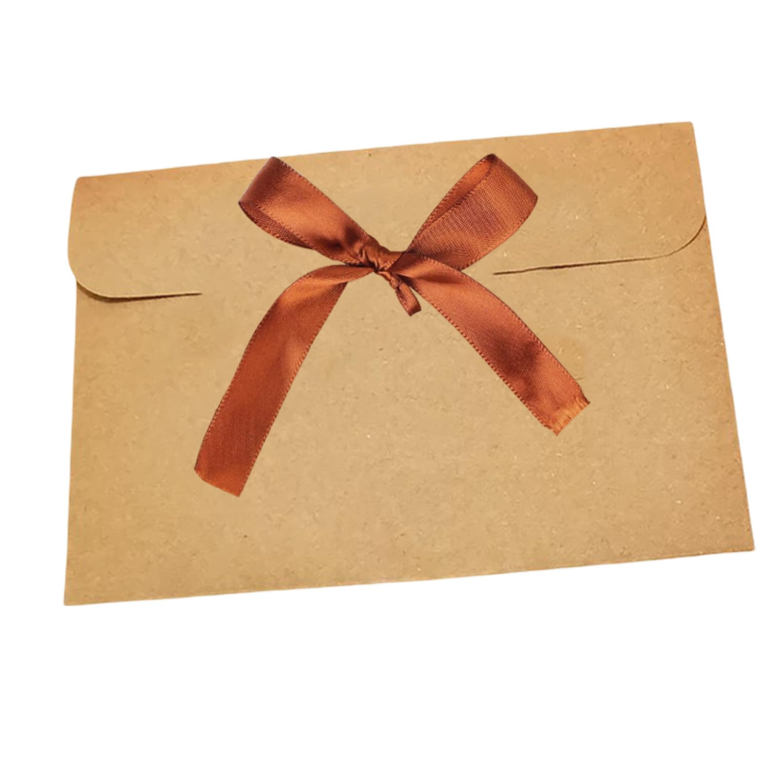 20 Pack Vintage Kraft Paper Gift Envelopes with Ribbon, 17cm x 12.3cm Coffee Brown Retro Envelopes with Tuck Flap Closure for Invitations, Greeting Cards & All Occasions