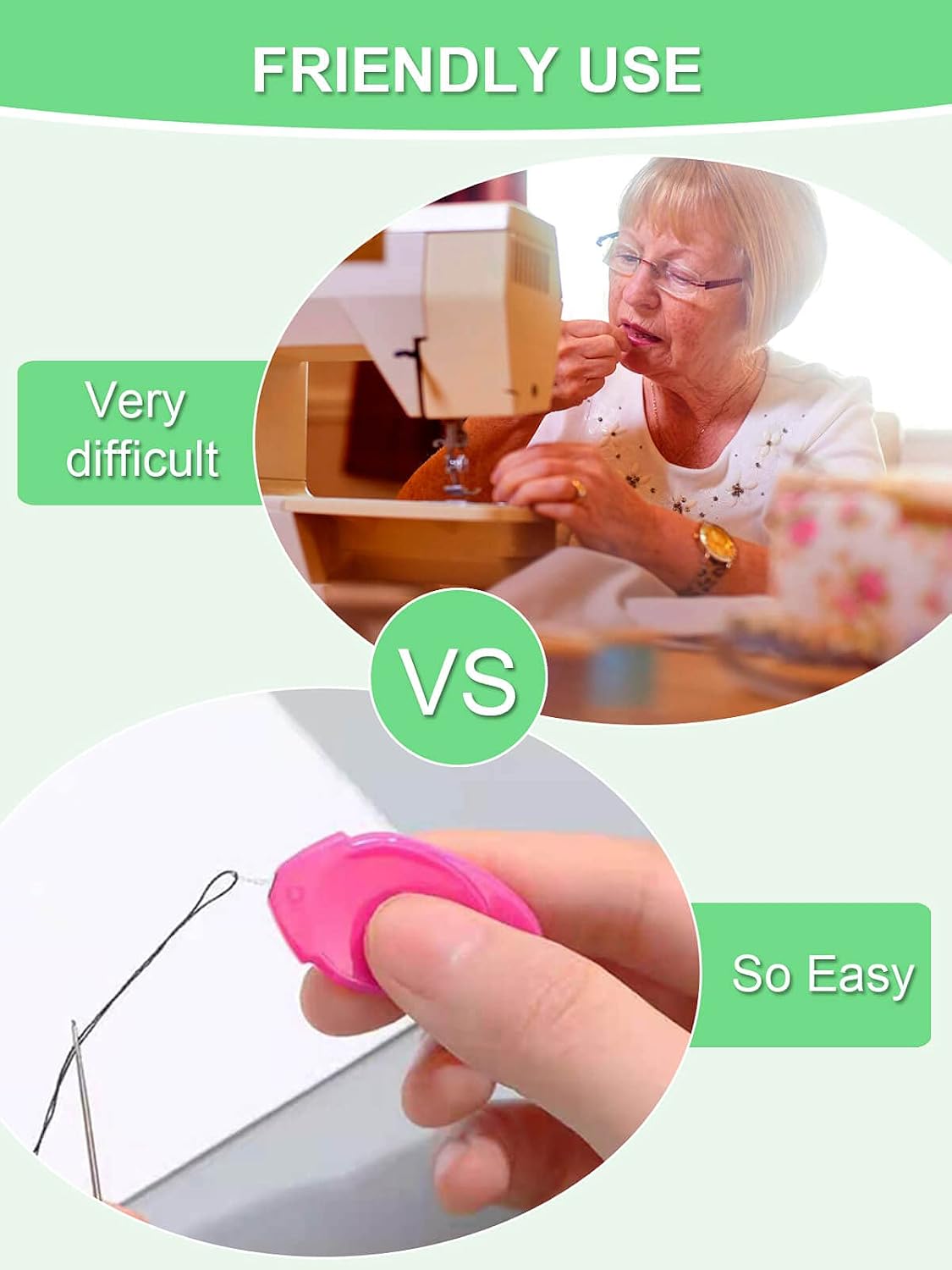 SONGTIY 10PCS Needle Threader for Hand Sewing, Simple Threader for Small Eye Needles, Premium Plastic Leaf Shaped Needle Threaders for Sewing Machine DIY Embroidery