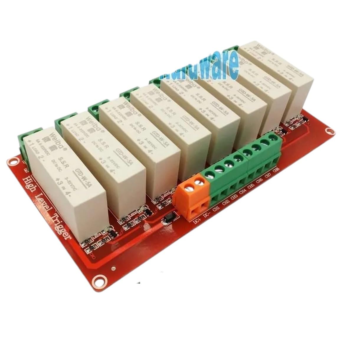 1 2 4 8-Way High Level Trigger DC Control DC Solid-State Relay Module Single-Phase Electric Relay Solid State 5A
