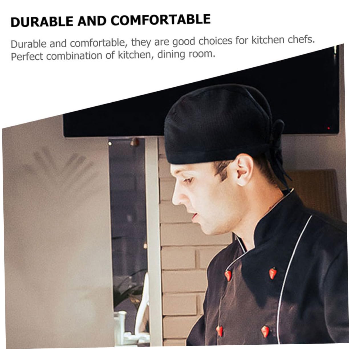 SOIMISS 10 Gorros de Cocina de Algodón Negro para Chef y Servicio | Pack de 10 Unidades, Diseño Sencillo, Ajuste Unisex para Adultos, Estilo Profesional y Práctico