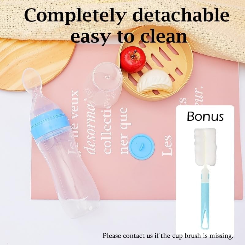 Miniatura 5 de SIQITECHNO Taza de alimentación para beber con cepillo Control de flujo Alimentador líquido Taza de disfagia para gachas de agua Sopa Líquido Bebida