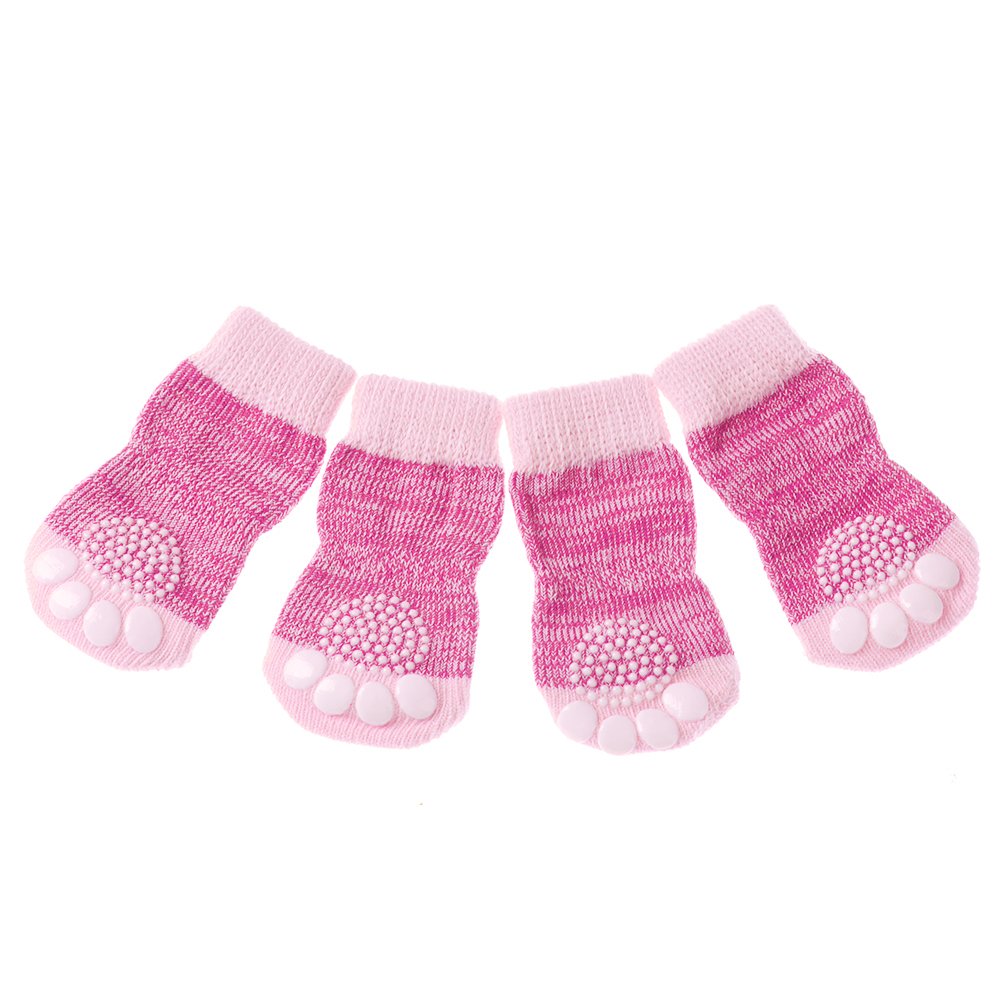 JJ Store 4 PCS Pet Socks Doggie Puppy Anti Slip Indoor Socks for Small Dogs