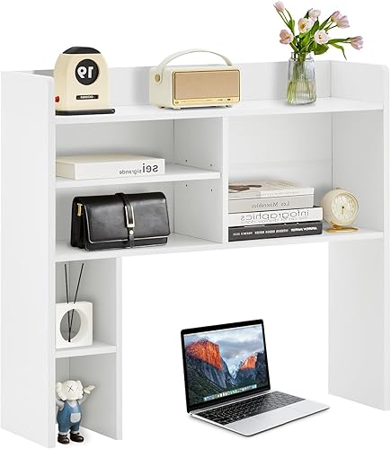 Miniatura 8 de TUKAILAi Organizador de estantería de escritorio, gabinete de almacenamiento de encimera con 7 estantes para escritorio, escritorio de dormitorio,