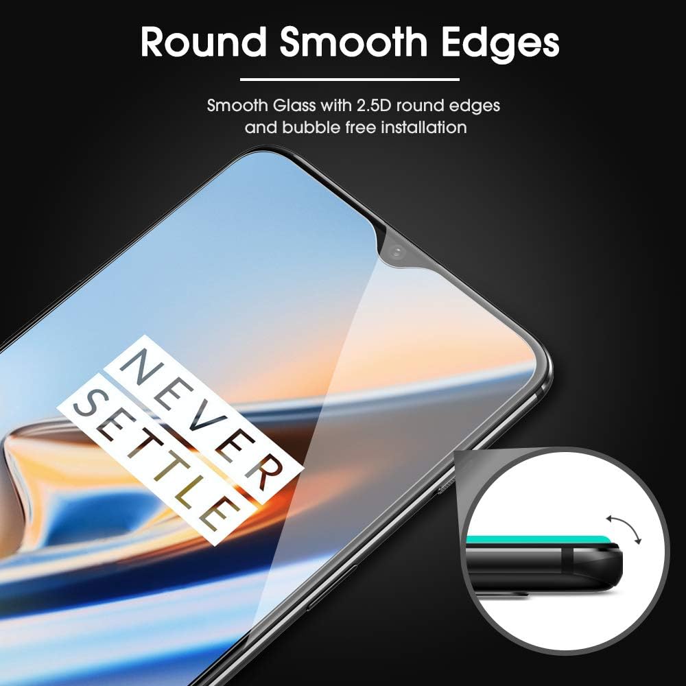 OMOTON Tempered Glass Screen Protector Compatible with OnePlus 6T 6.41 inch [2 Pack], Not Full Coverage