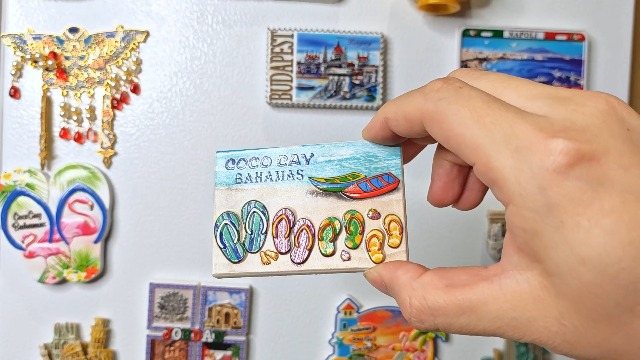 Imán decorativo de resina 3D Coco Cay Bahamas miniatura 7