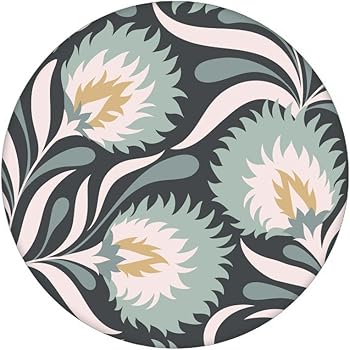 Uppige Exquisite Jugendstil Tapete Mit Grossen Bluten In Blau Grau Angepasst An Farrow Ball Wandfarben