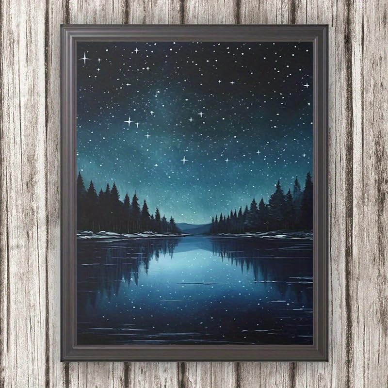 Tableau sur toile nuit étoilée pour une chambre parentale zen