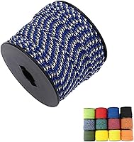 Vista 4 de Cuerda de nailon trenzada sólida de 1/8 pulgadas (3mm) de 164 pies, 5 hebras, paracord, cuerda delgada para manualidades, multiusos, resistente a