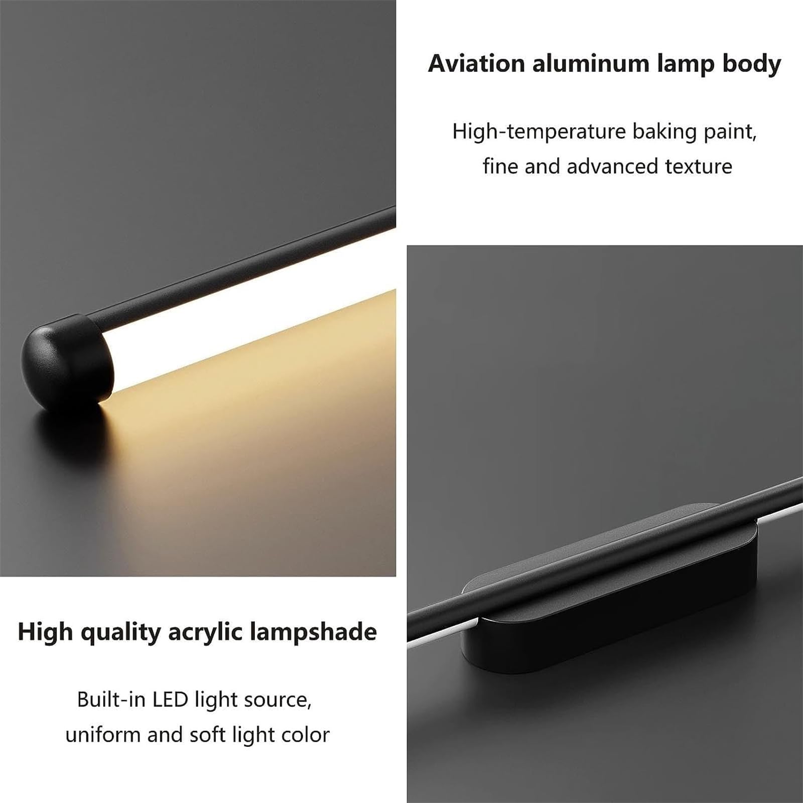 Lampada da Parete a LED per Interni con Telecomando, luci dimmerabili 2700K-6500K 10%-100%, Applique Wireless Ricaricabili Tramite USB, a Batteria, Illuminazione Moderna in Metallo